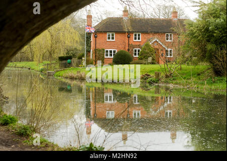 Poulter`s Bridge on Basingstoke Canal in Church Crookham, Hampshire, England, United Kingdom. April 4th 2015 © Wojciech Strozyk / Alamy Stock Photo Stock Photo